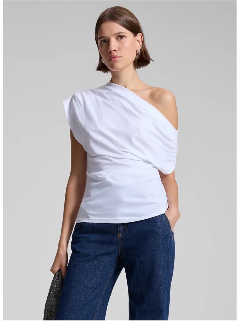 A.L.C. Alice Ruched Draped Cotton Costal italian vacation Top feminine xs